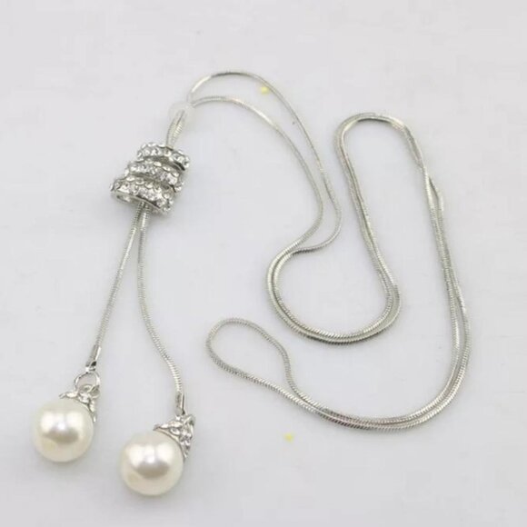 Long Sparkly Necklace Gold - Picture 7 of 8